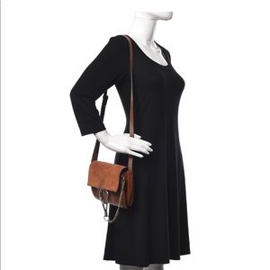 Suede and calfskin chloe faye bag small tobacco color. Authentic